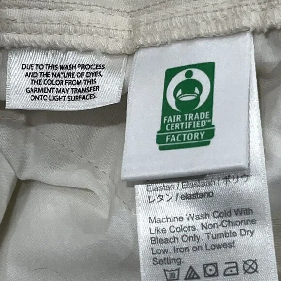 J Crew Womens Sz L Astrid Wide Leg Chino Pull On Pant in Natural Ivory Pockets - Picture 10 of 12